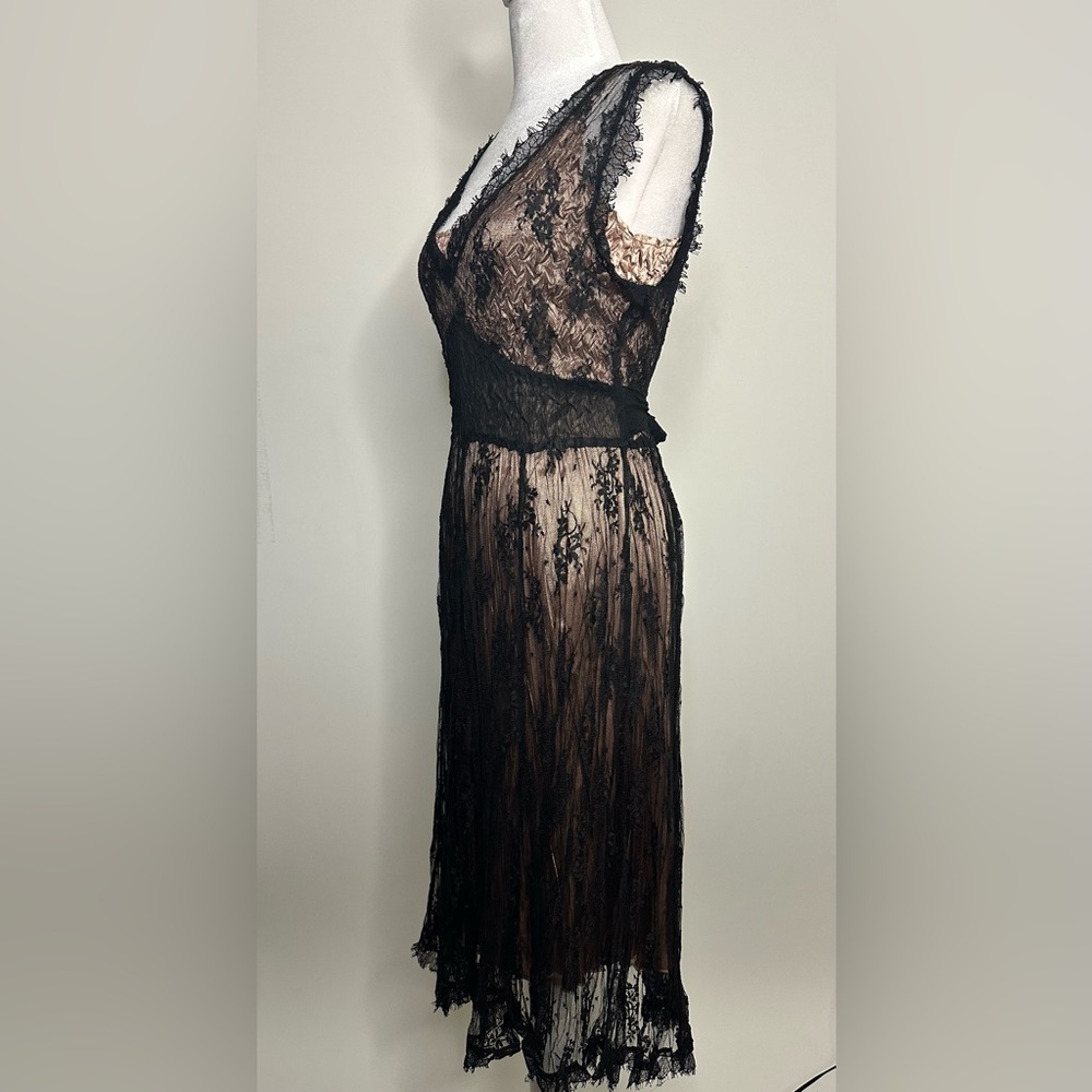 KAMAROV Vintage Romantic Lace Midi Evening Slip Dress Women’s Size Small - Picture 3 of 7